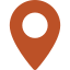 A orange icon featuring a map symbol, representing navigation or location.
