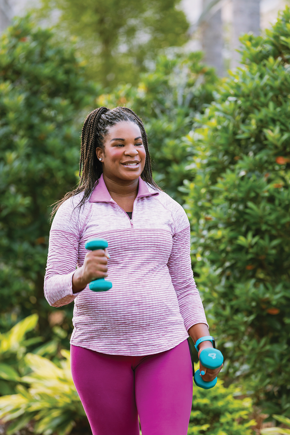 Pregnant woman doing prenatal exercise